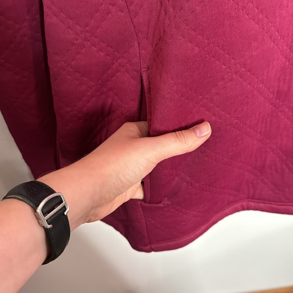 RBX Quilted cowlneck pullover tunic length hoodie burgundy hue size L - Picture 9 of 10